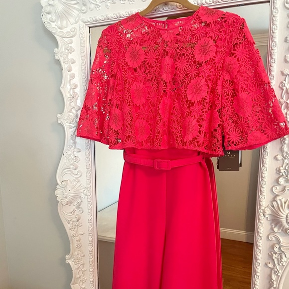 NWT $485 Space Style Concept Azalea Pink Lace Crop Top Detail Dress Jumpsuit - Picture 12 of 13